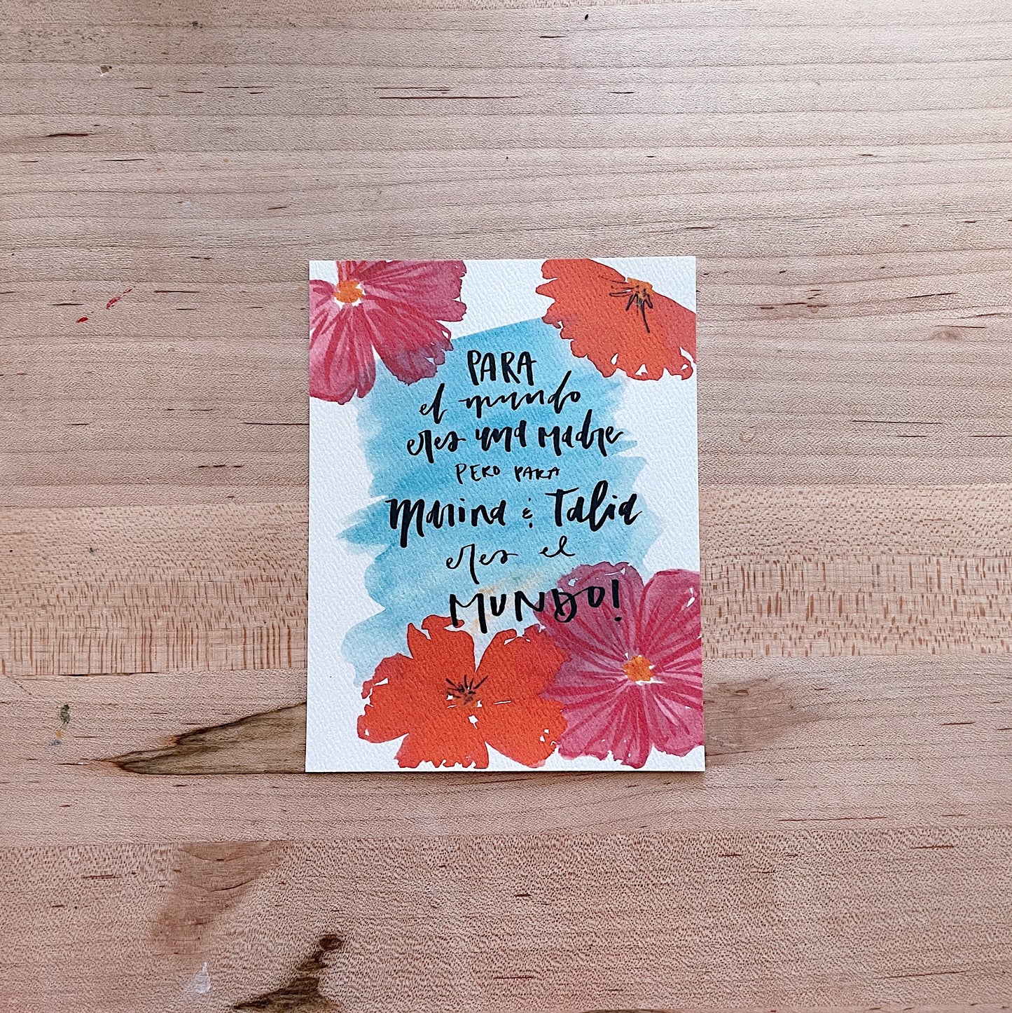 Mamá , Para Tu (Add Custom Names here) Eres El Mundo- Printed Postcard