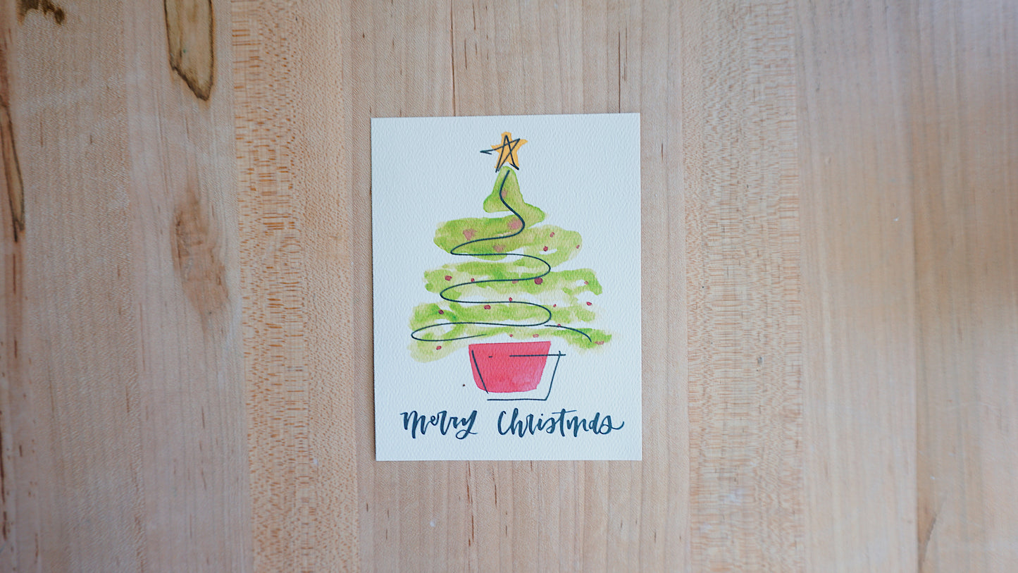 Merry Christmas (Christmas Tree) - Printed Postcard