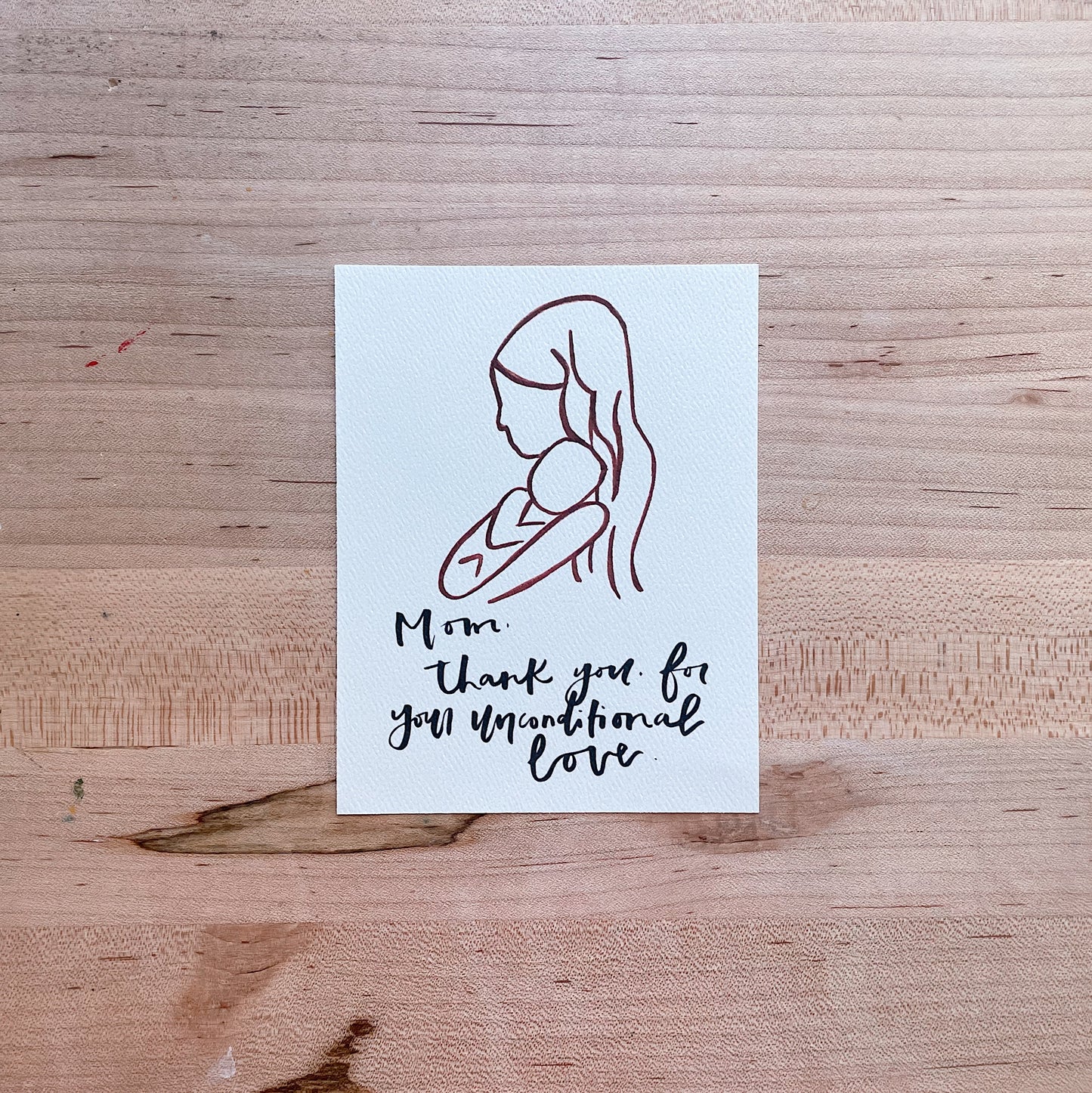 Mom, Unconditional Love- Printed Postcard