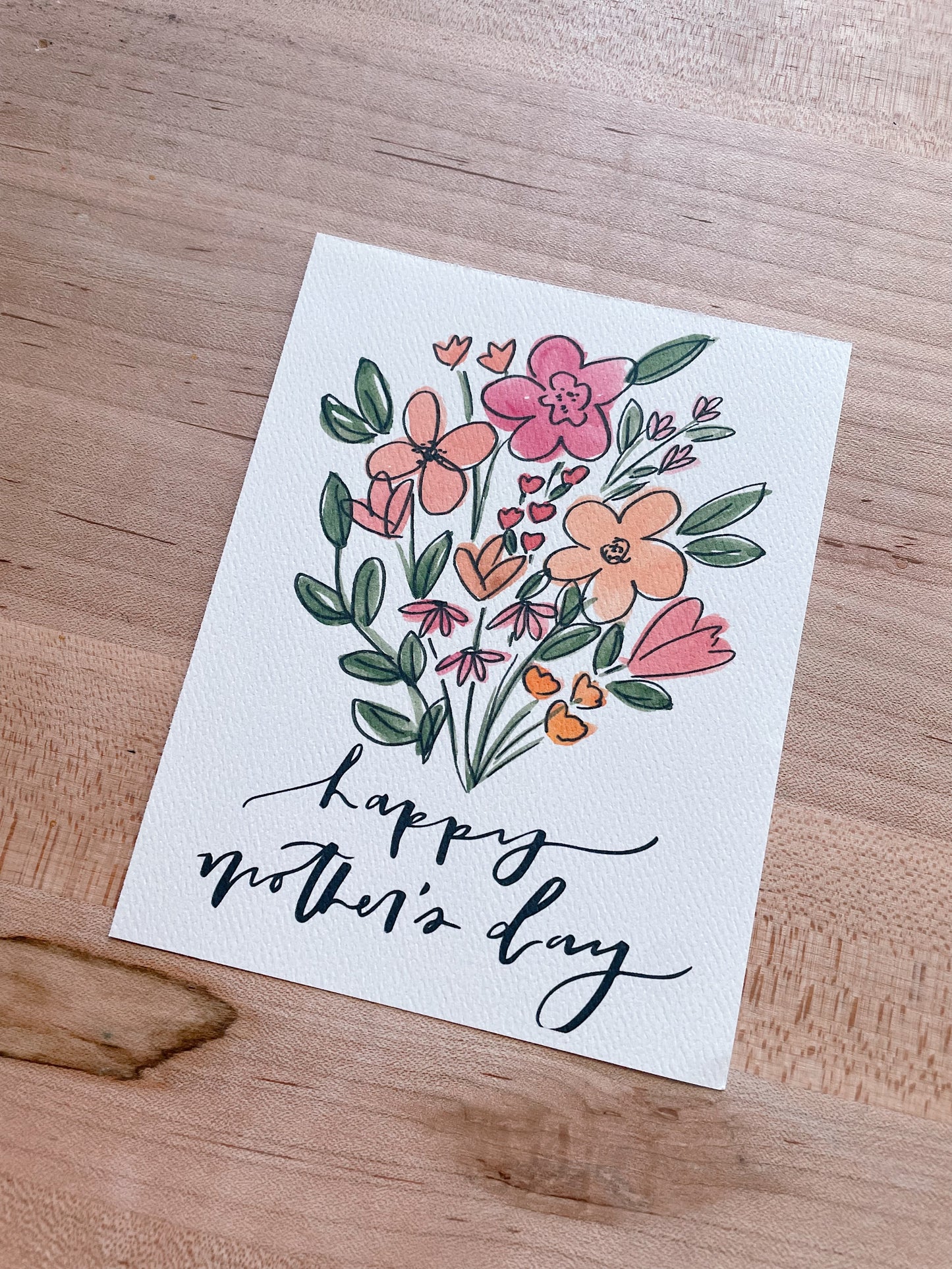 Happpy Mother's Day Bouquete- Printed Postcard