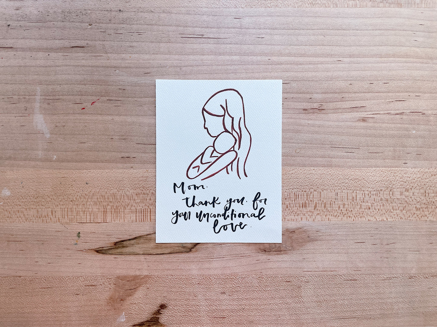 Mom, Unconditional Love- Printed Postcard