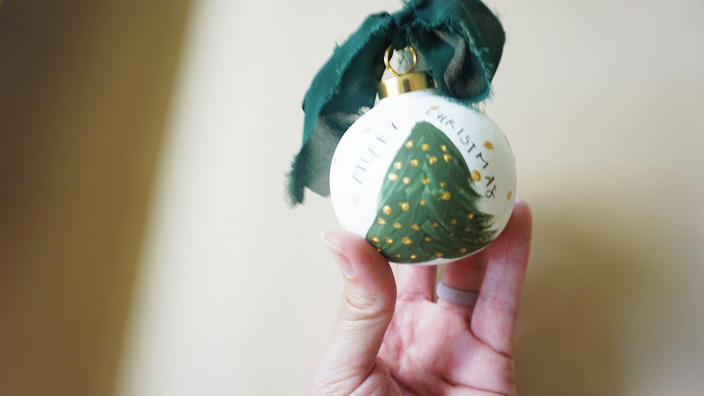 Merry Christmas Tree - Ceramic Ornament
