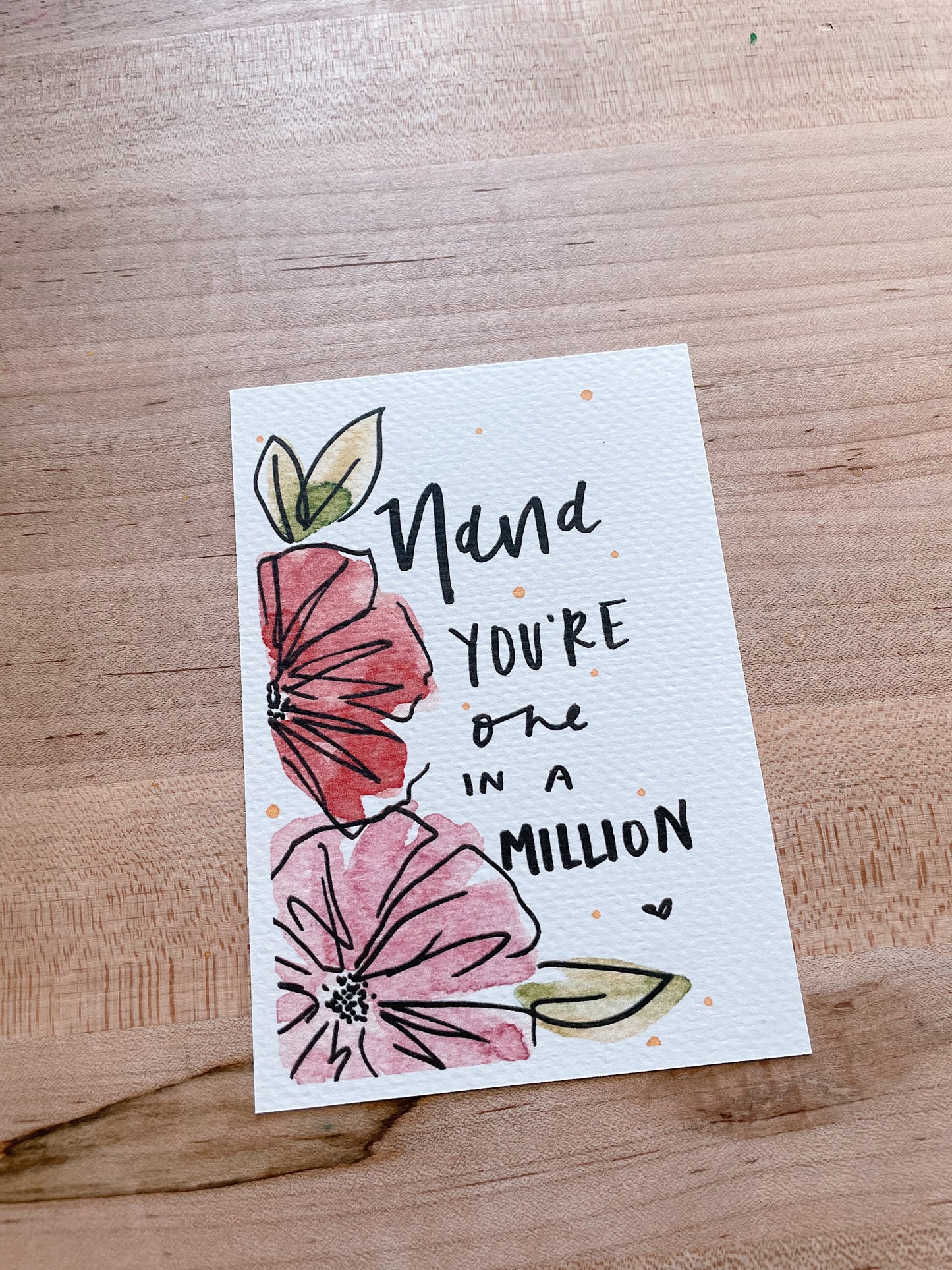Nana You're One in a Milling- Printed Postcard