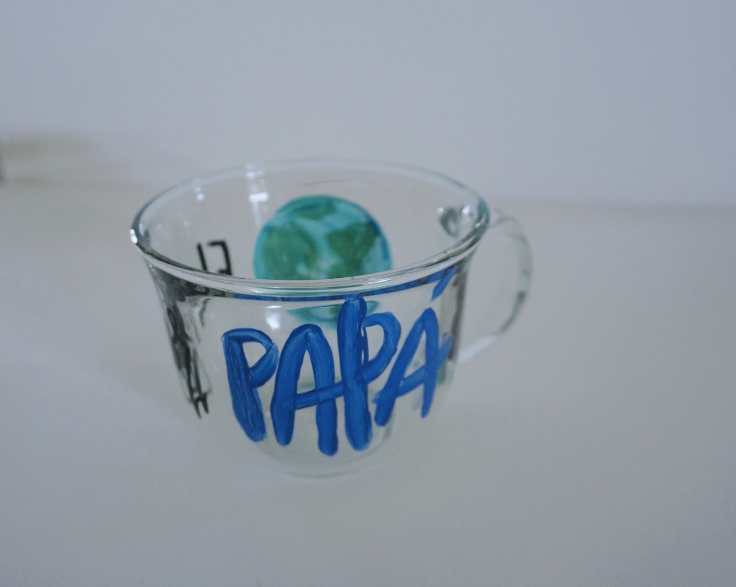 Hand Painted Glass Mug - El Mejor Papá del Mundo