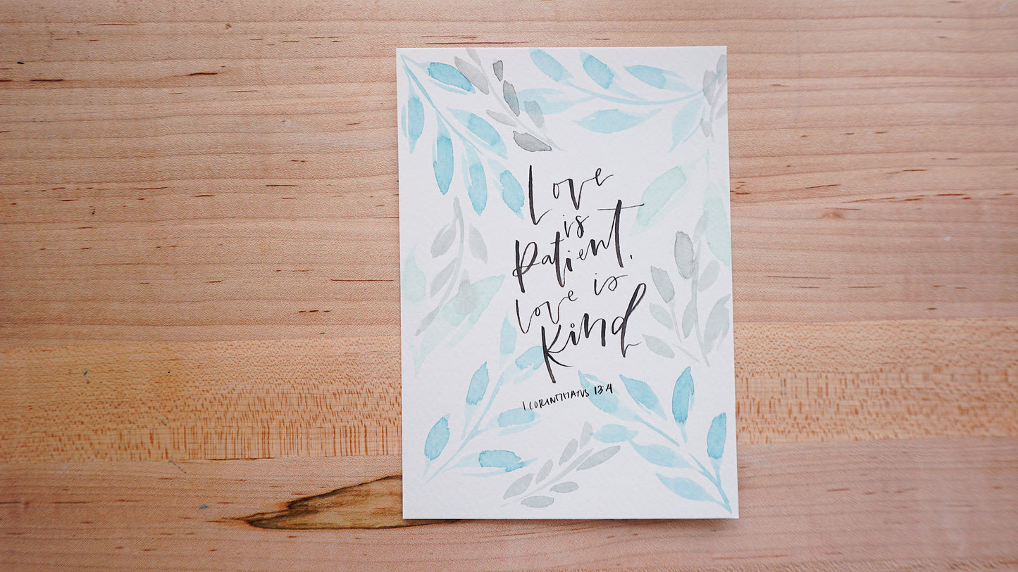 Love is patient, love is kind (1 Corinthians 13:4) - Postcard