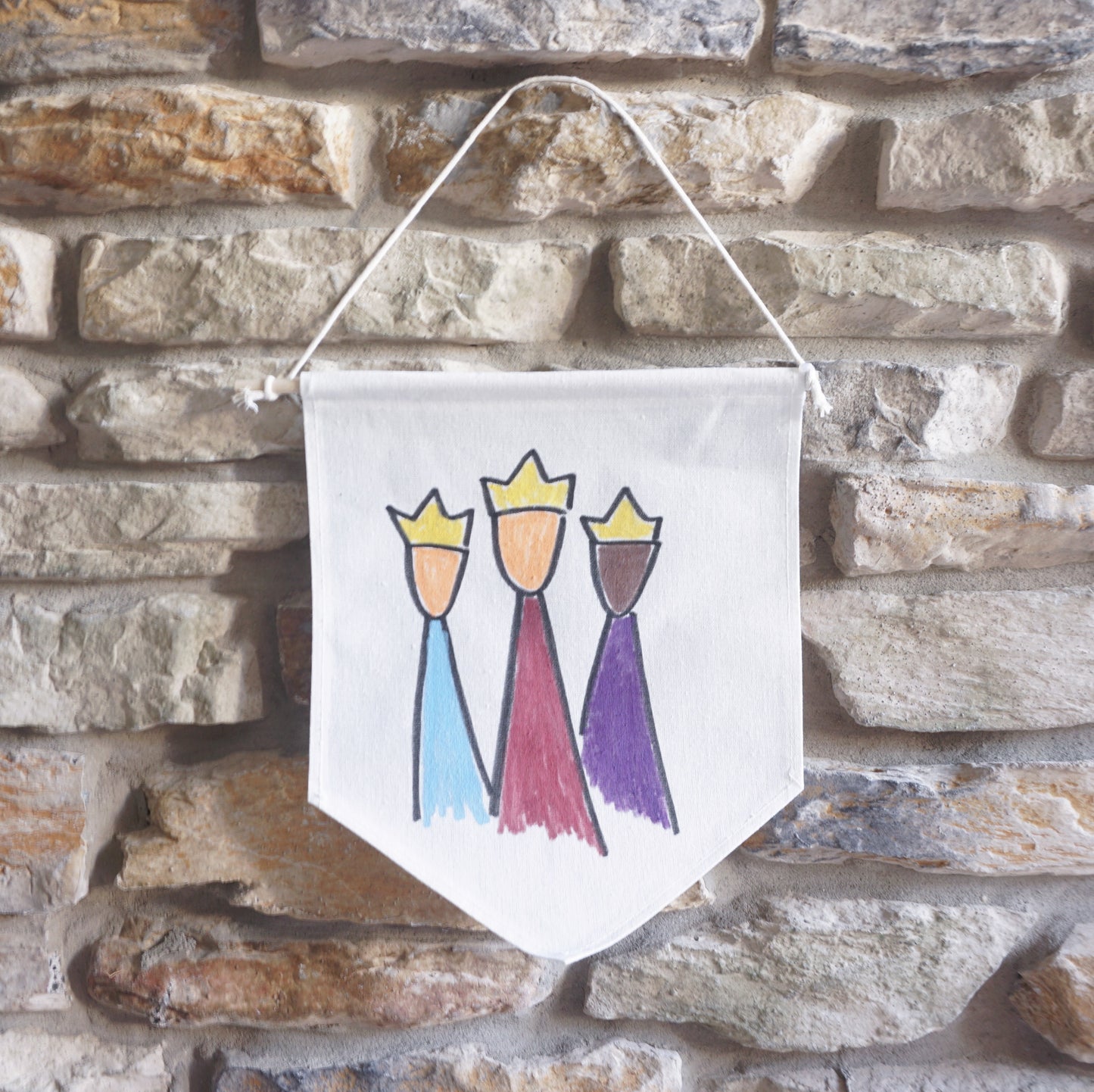 Tres Reyes Magos - Canvas Decorative Flag