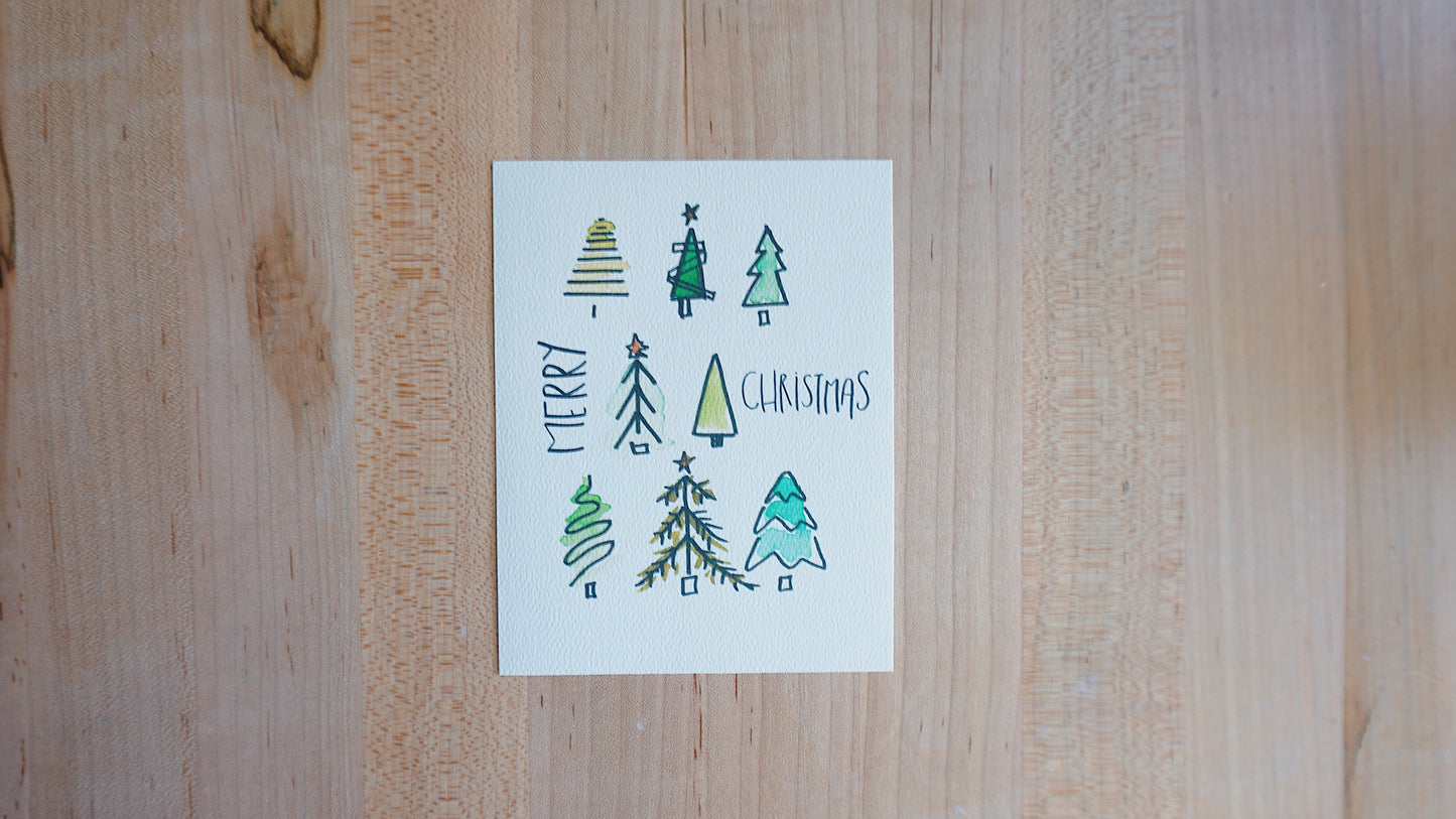 Merry Christmas (Arbolitos Navideños) - Printed Postcard
