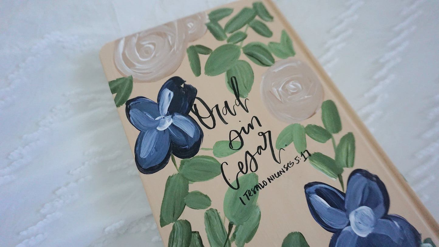 FINAL SALE AS IS - En Tu Presencia Hay Plenitud de Gozo (Salmo 16:11) - Hand Painted Spanish Bible - Large Print