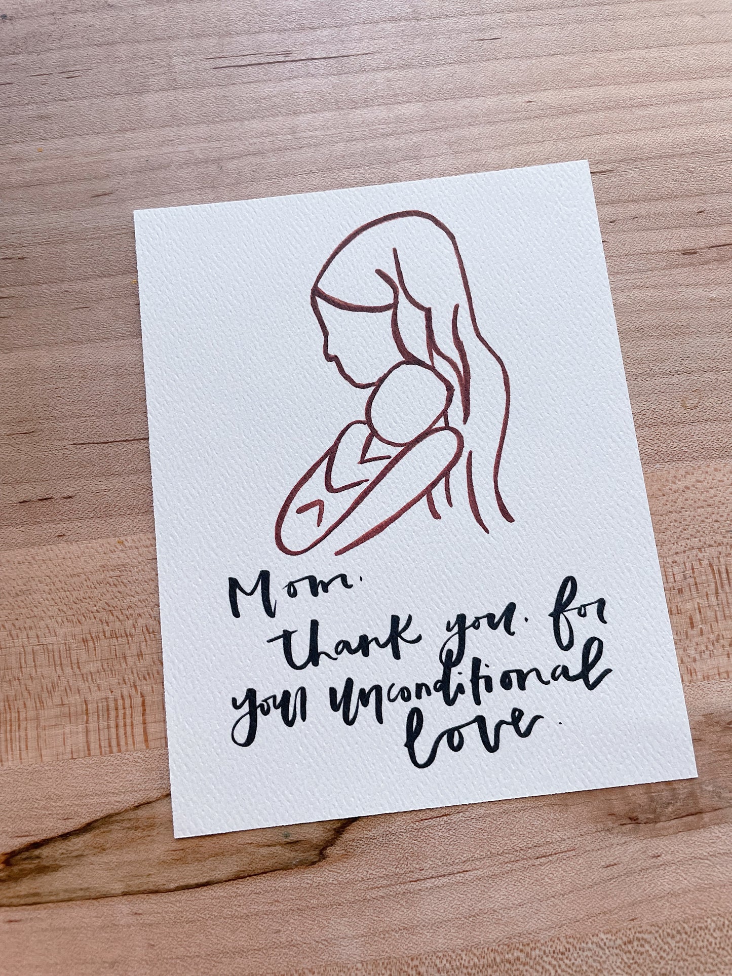 Mom, Unconditional Love- Printed Postcard