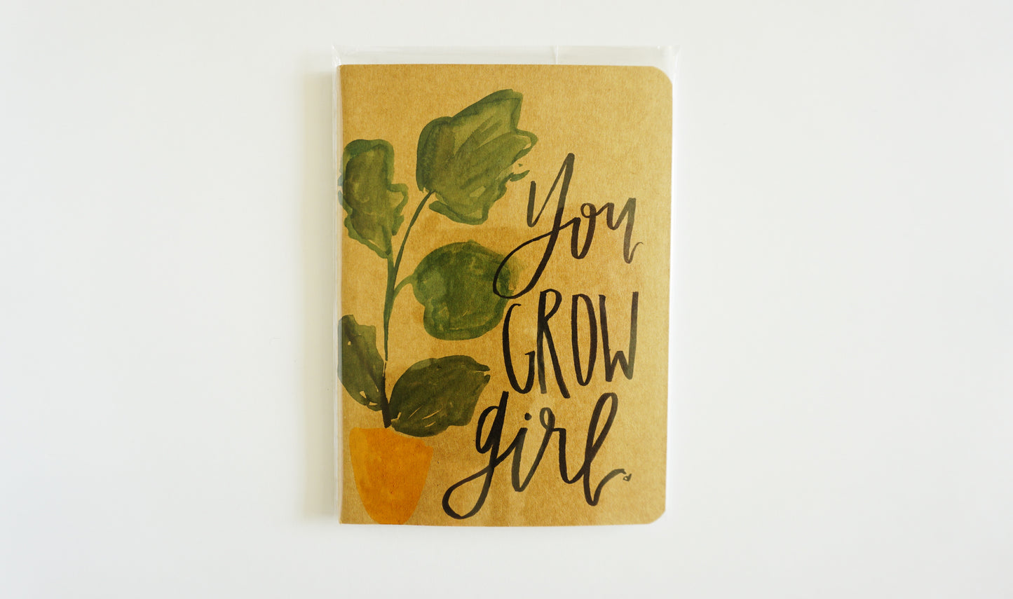 You Grow Girl - Saddle Stitch Binding, Ruled Pages, Paper Cover, Small Journal