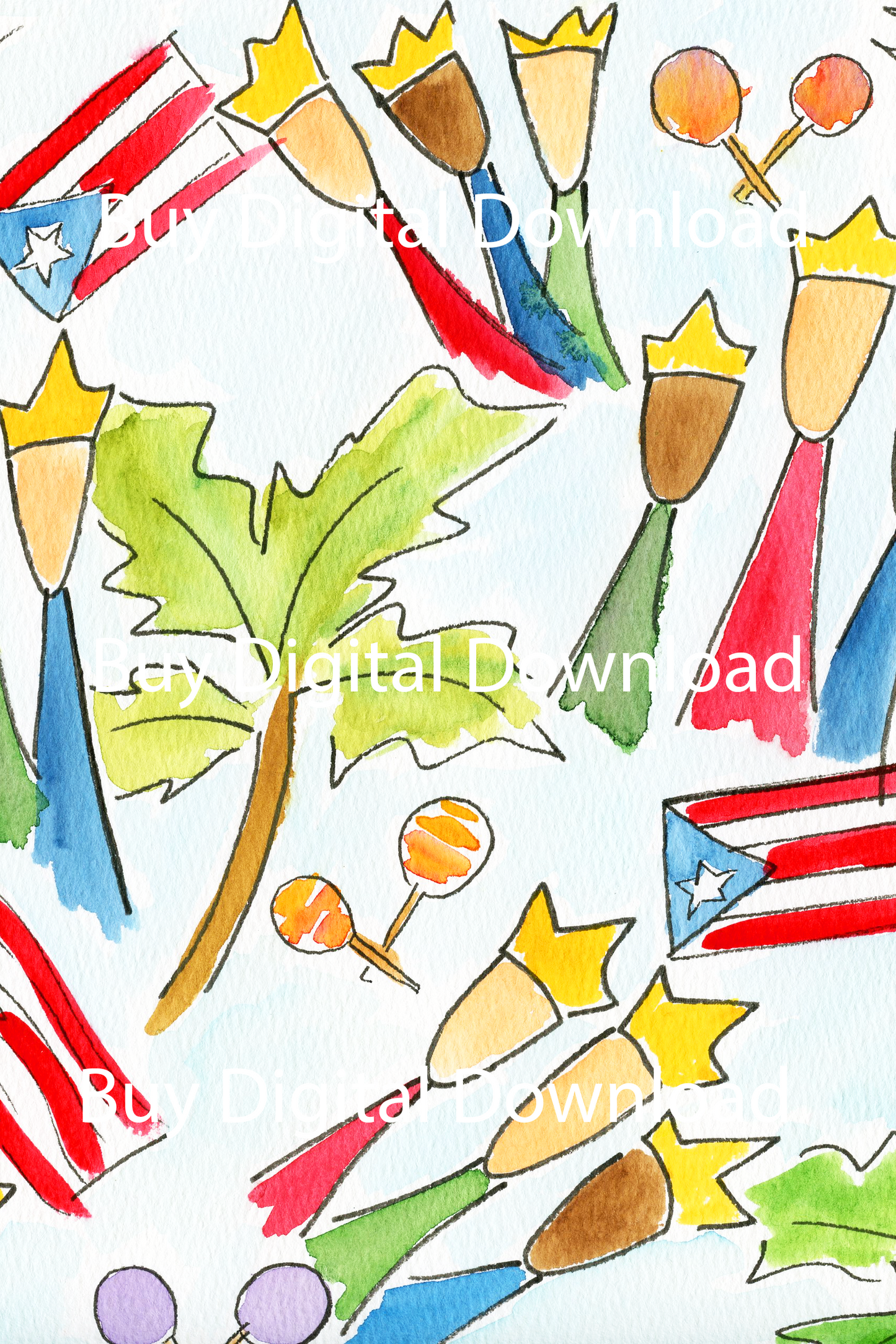 Navidad Boricua - Digital Wallpaper