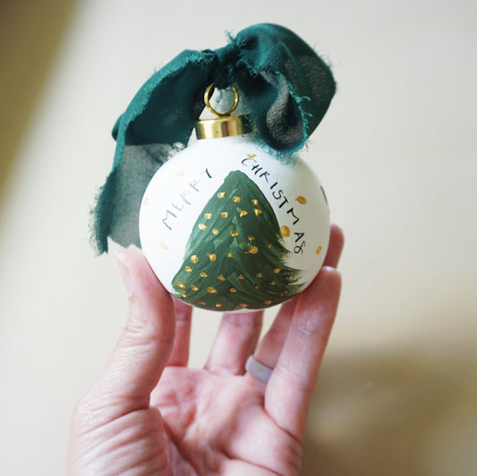 Merry Chirstmas Tree - Ceramic Ornament