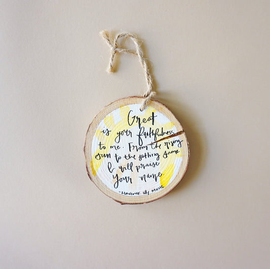 Great is your Faithfulness - Promises by Maverick Music- Round Wood Christmas Ornament