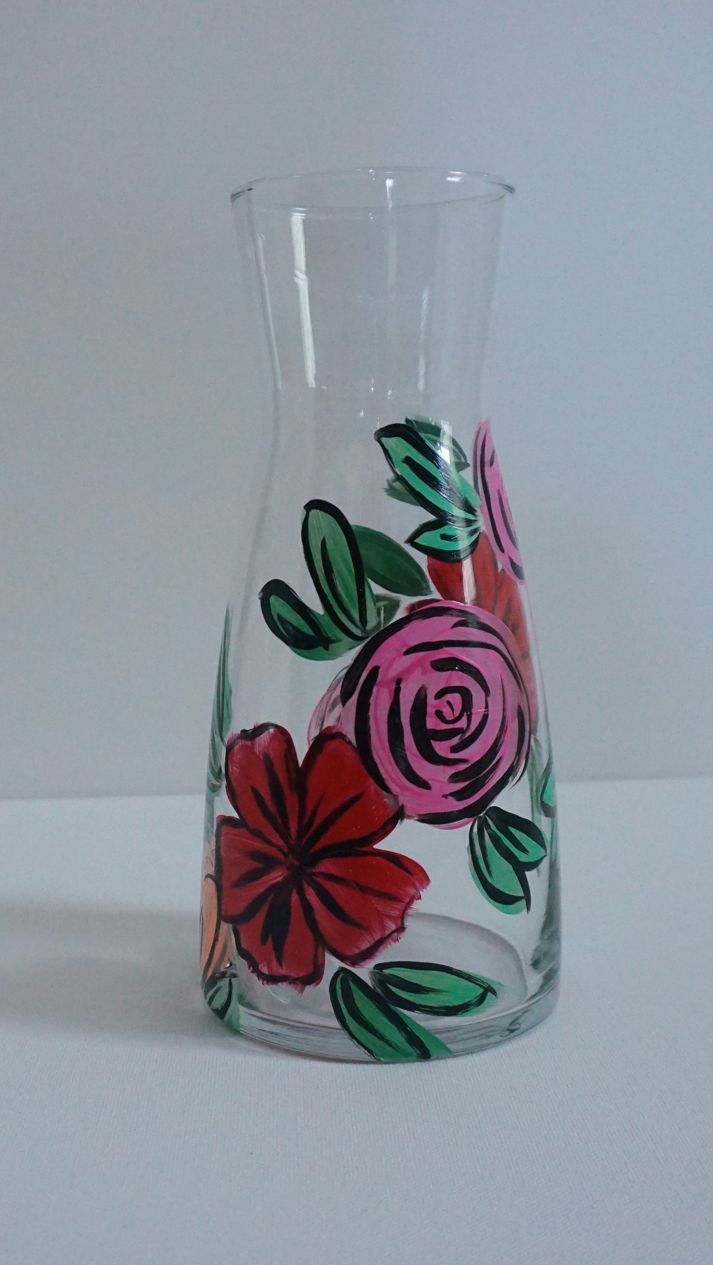 Hand Painted Glass Jar - “Desi’s Bouquet”