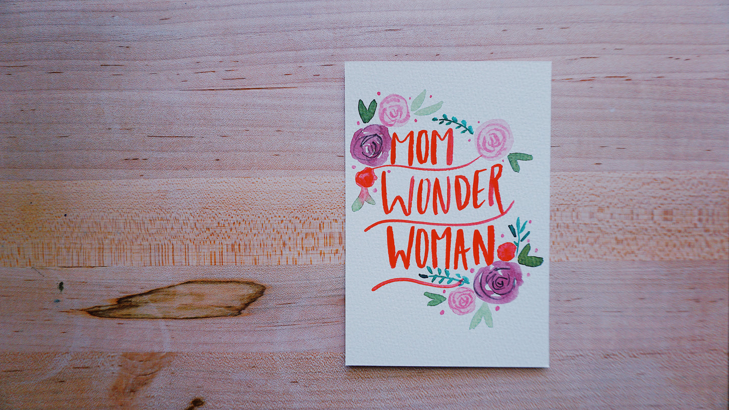 Mom Wonder Woman - Postcard