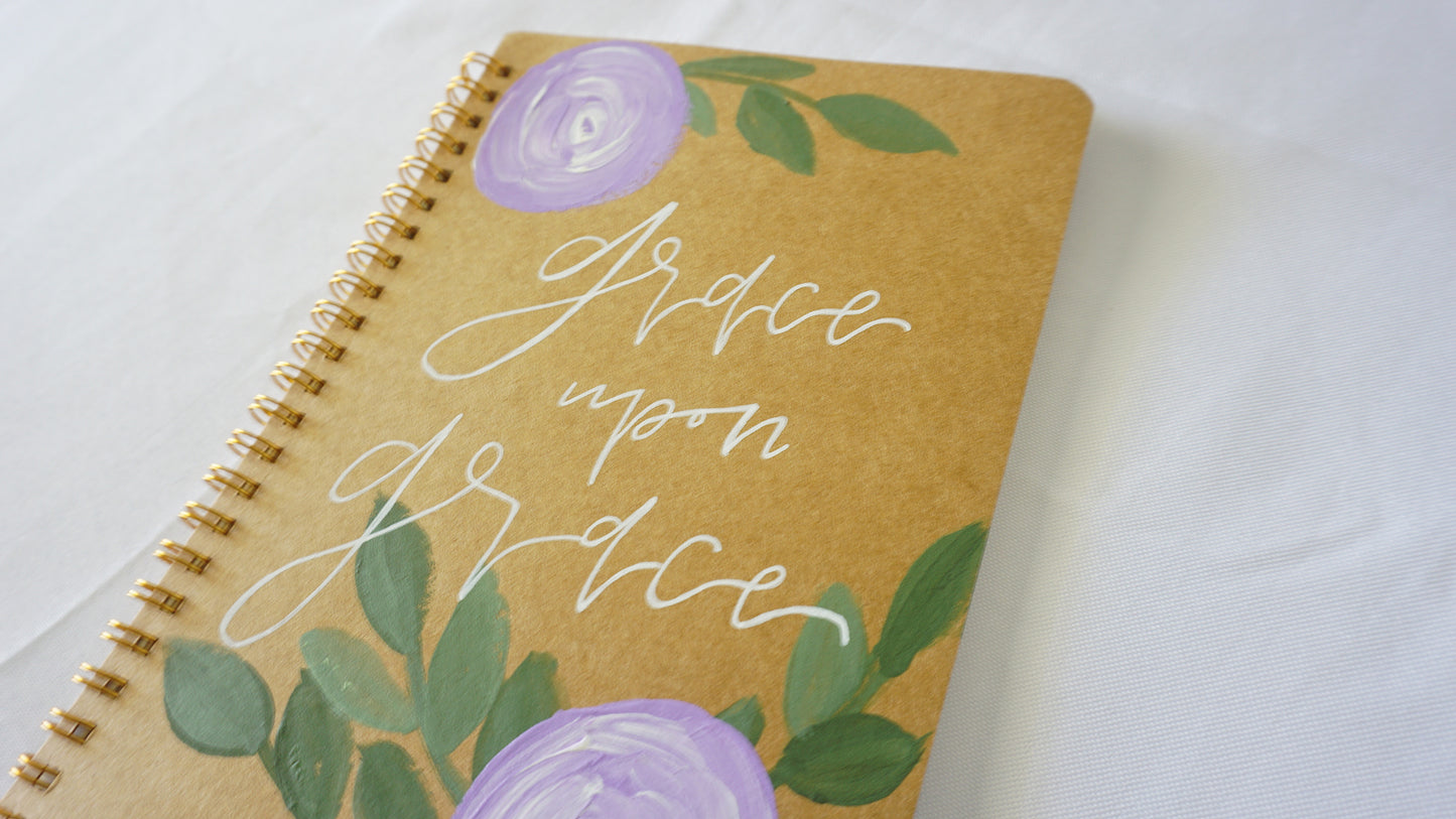 Grace Upon Grace - Spiral Bound, Dotted Pages, Paper Cover, Large Journal