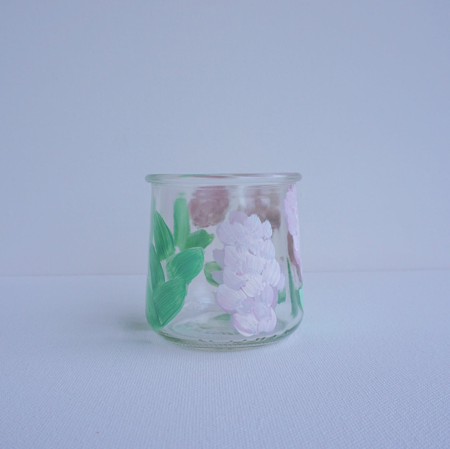 Hand Painted Glass Jar - Small - Purple Flower