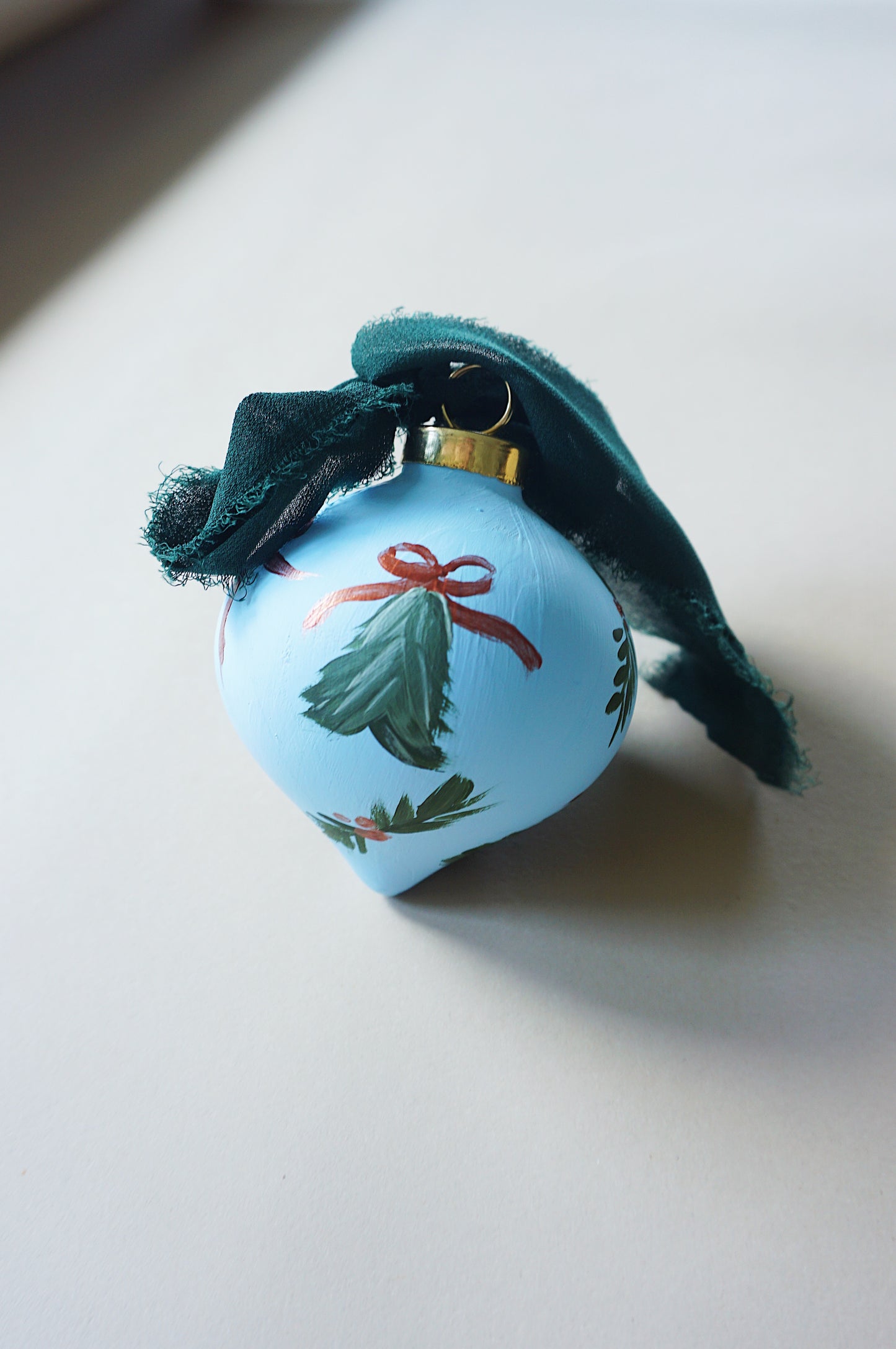 A blue Chirstmas - Christmas Tree Ceramic Ornament