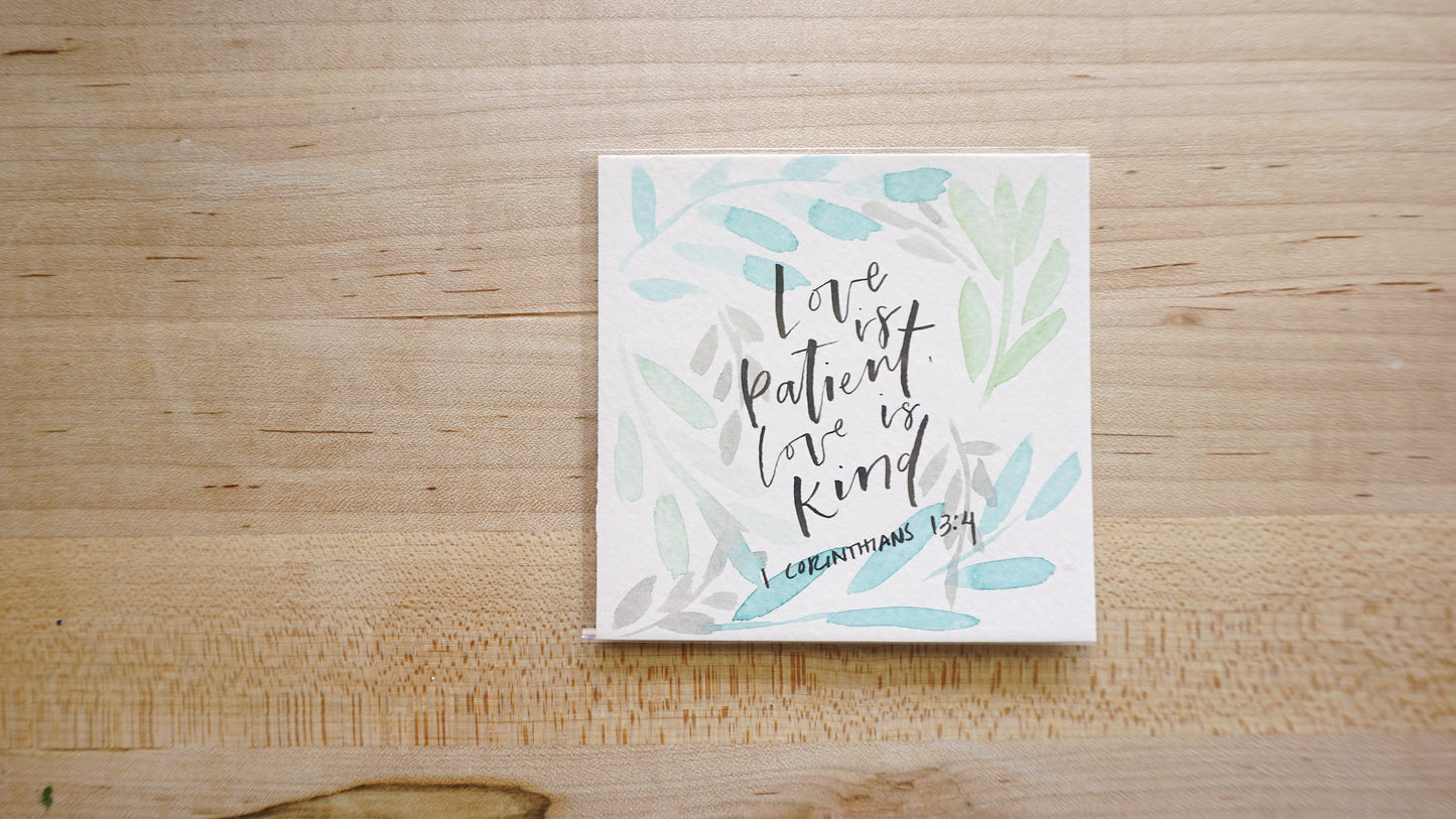 Love is patient, love is kind (1 Corinthians 13:4) - Postcard