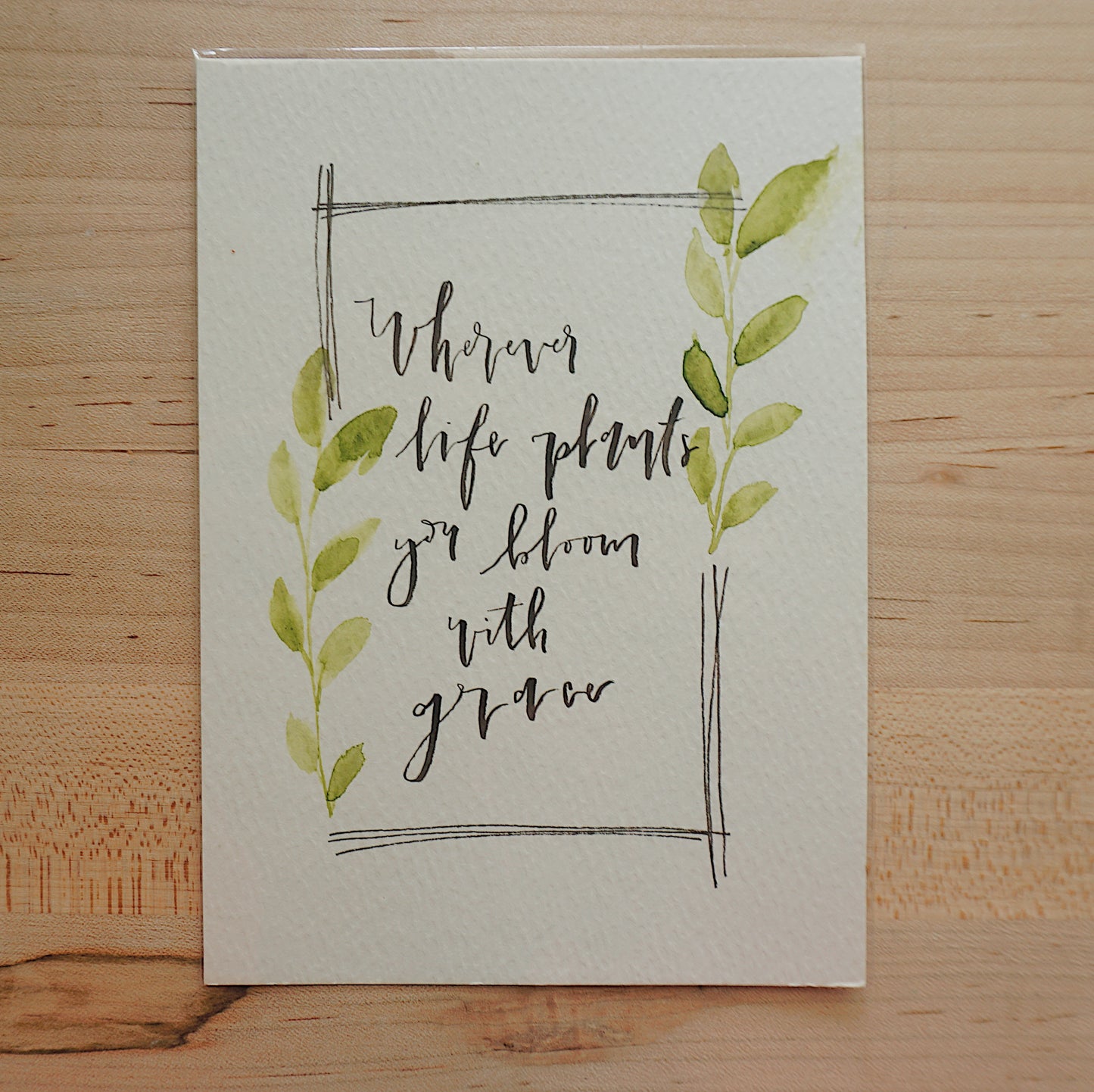 Wherever life plants you bloom with grace - Postcard