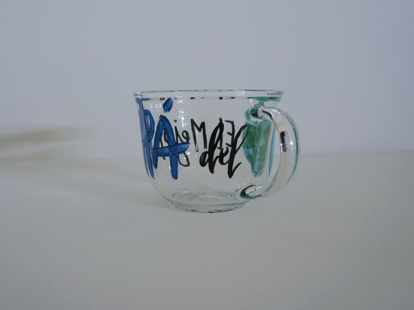 Hand Painted Glass Mug - El Mejor Papá del Mundo