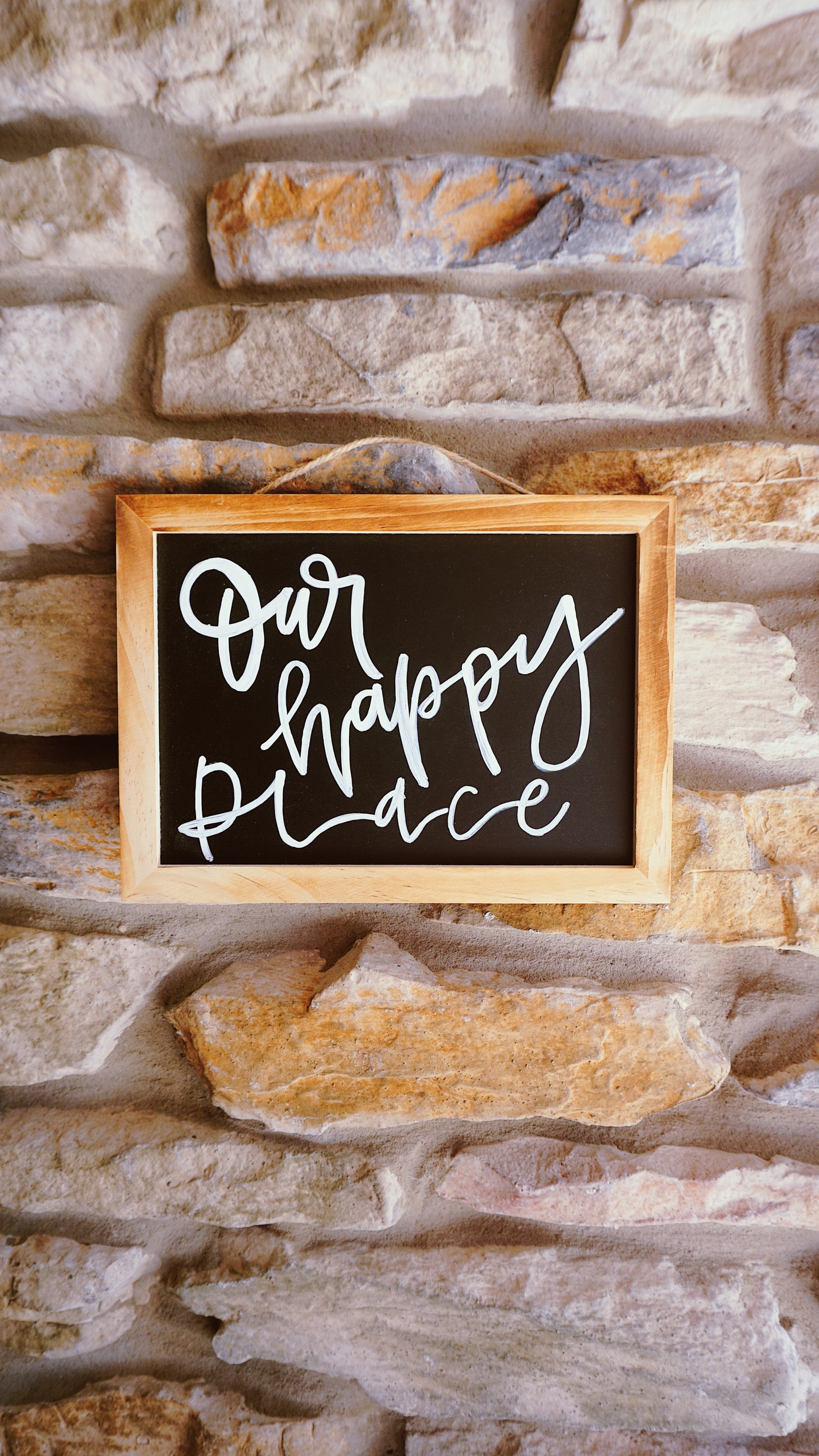 Our Happy Place - Hanging Chalkboard Sign