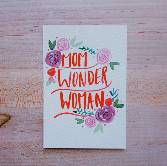 Mom Wonder Woman - Postcard