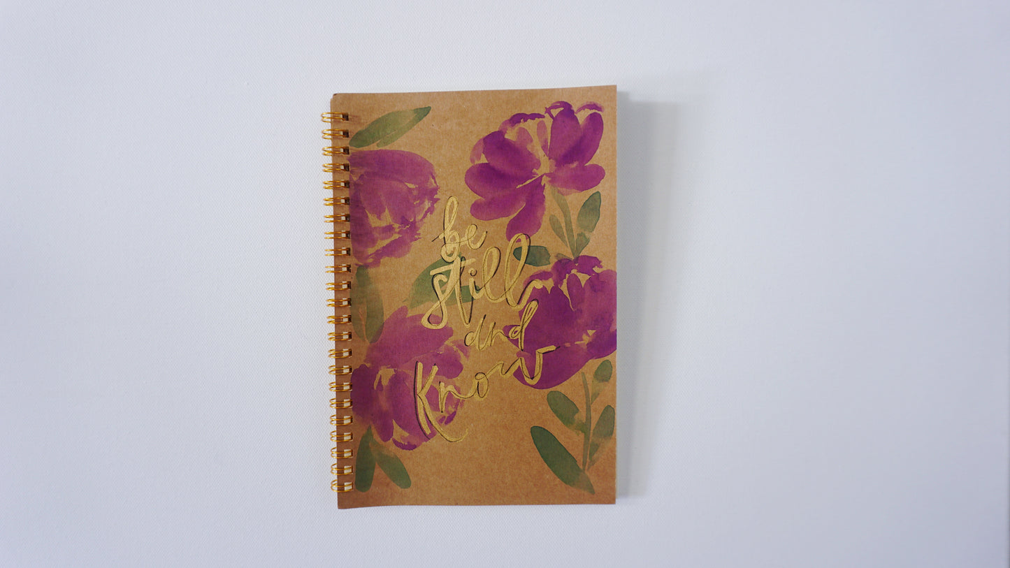 Be Still and Know- Spiral Bound, Ruled Pages w/ Heading, Paper Cover, Large Journal