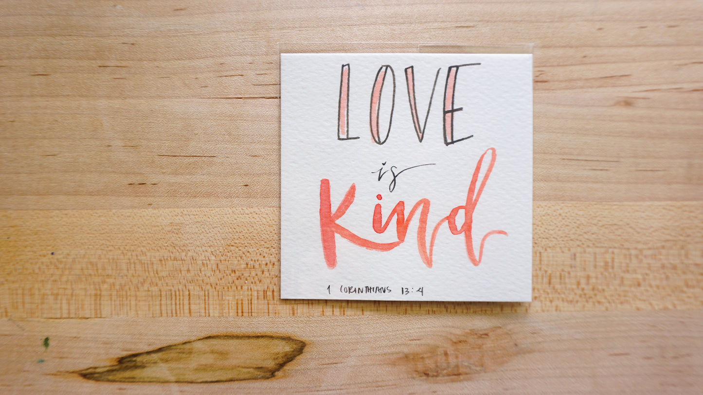 Love is kind (1 Corinthians 13:4) - Postcard