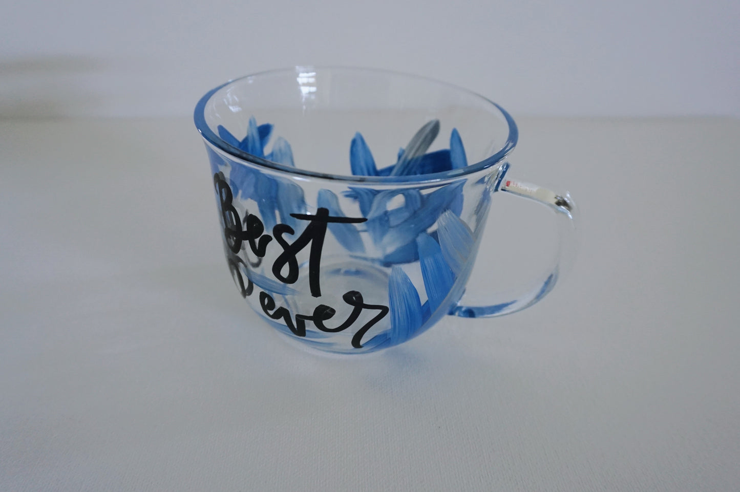 Hand Painted Glass Mug - Best Dad Ever