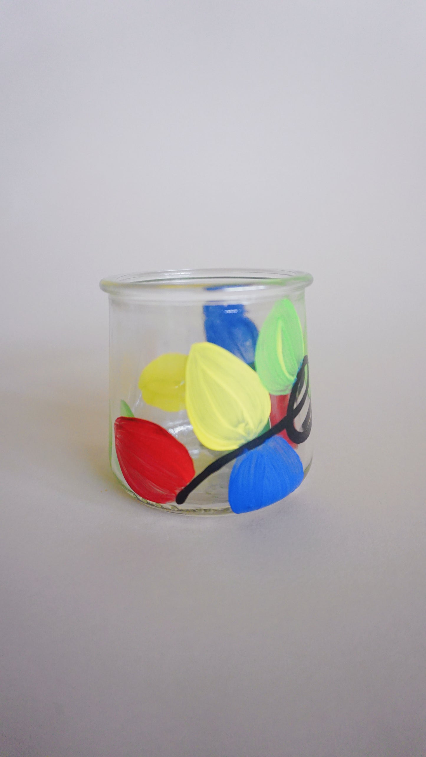 Hand Painted Glass Jar - Small - Christmas Lights