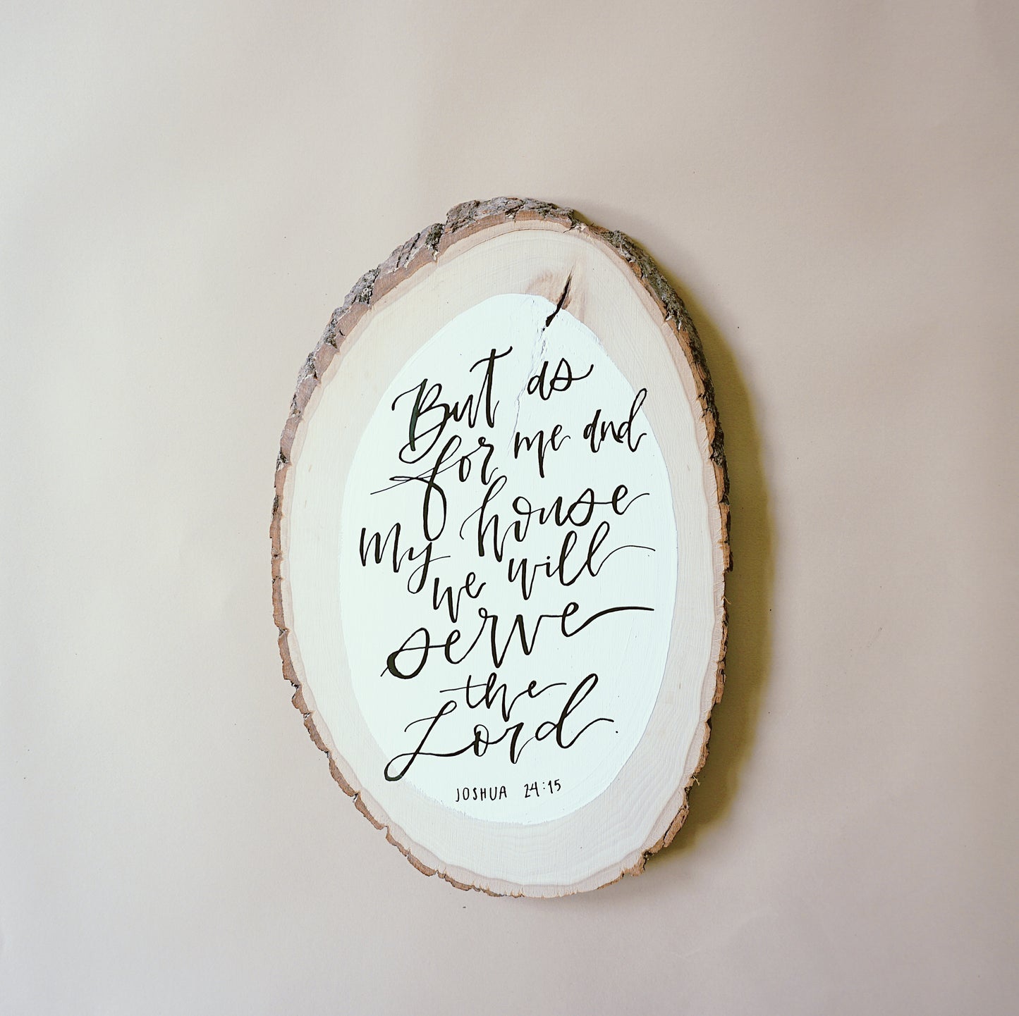 Joshua 24:15 - Basswood Country Round Plaque Wall Decor