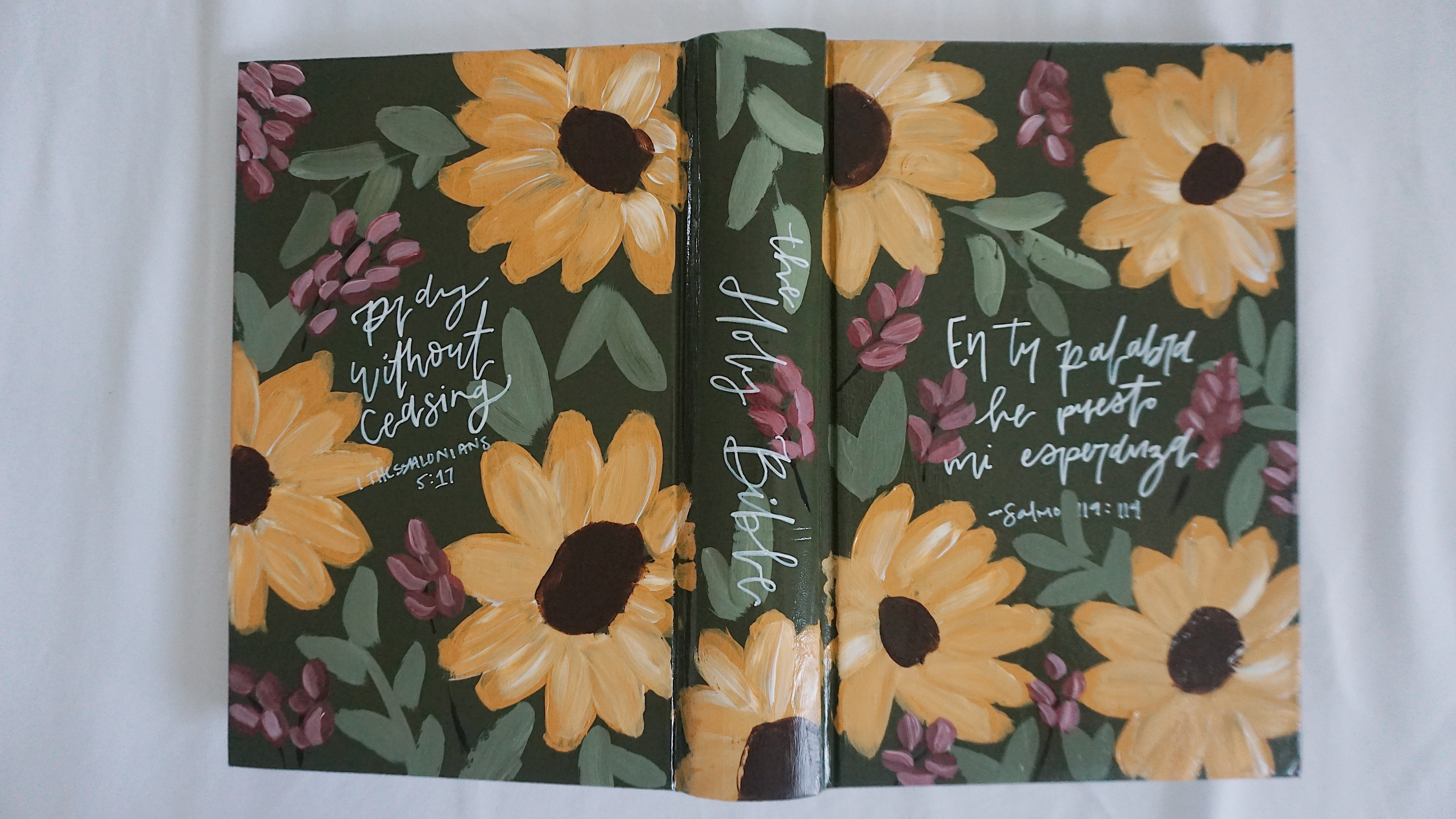 Custom painted Bible| Cowprint buy Sunflower Bible| Paperback