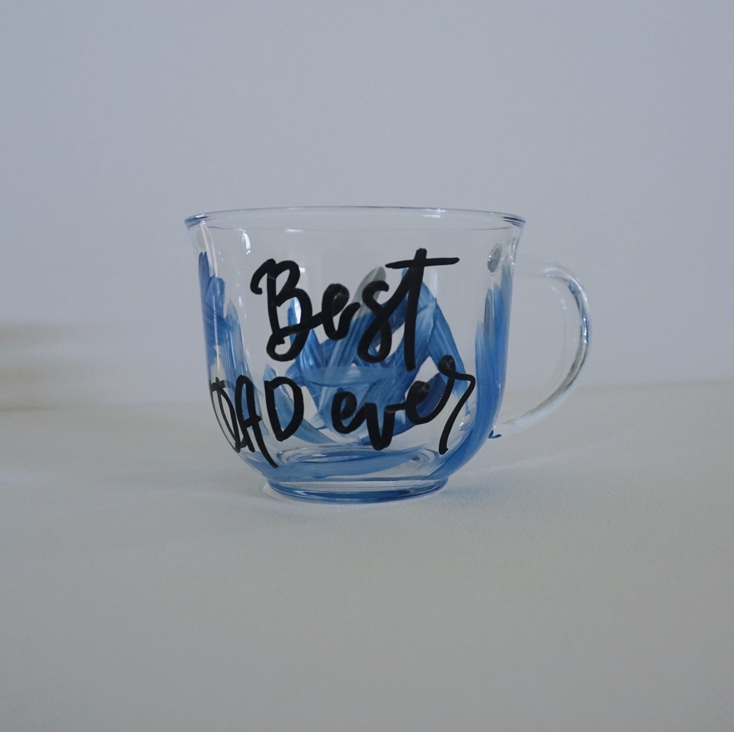 Hand Painted Glass Mug - Best Dad Ever