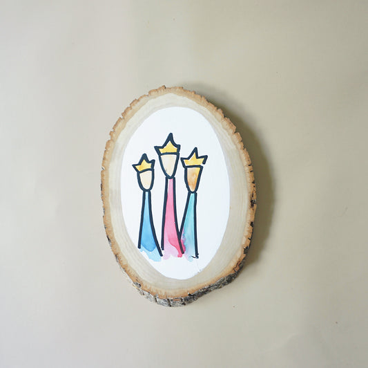 Tres Reyes - Basswood Country Round Plaque Wall Decor