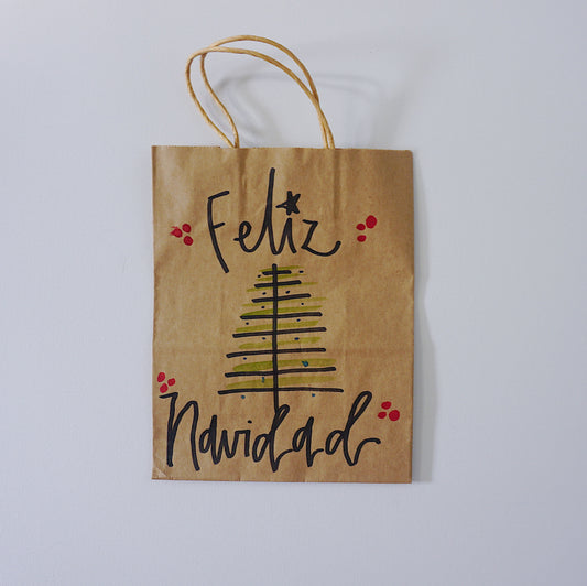 Feliz Navidad - Brown Paper Bag