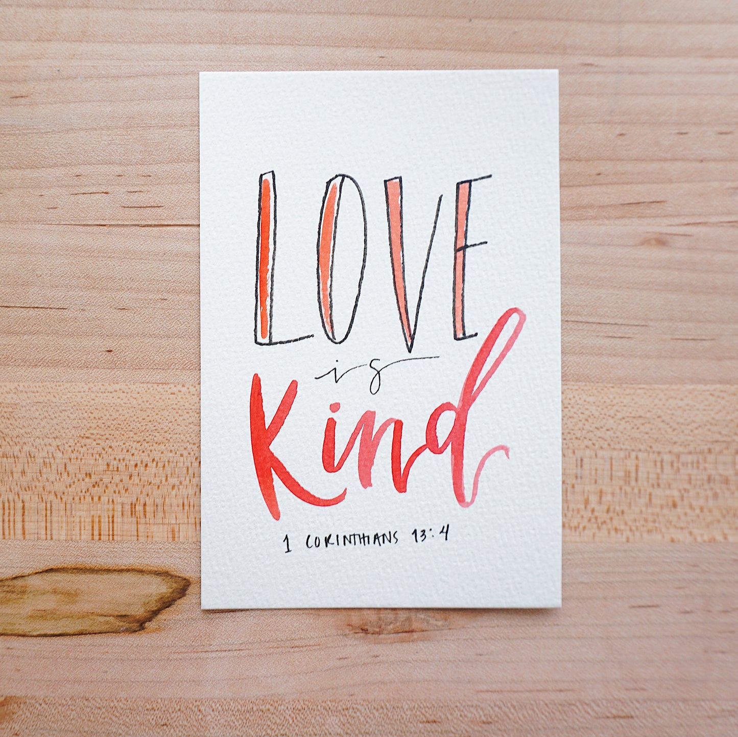 Love is kind (1 Corinthians 13:4) - Postcard