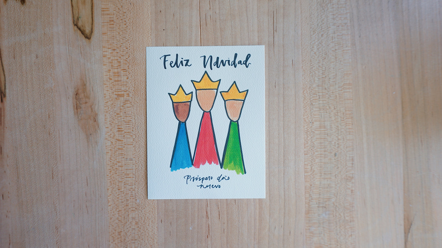 Feliz Navidad y Próspero Año Nuevo (Tres Reyes Magos) - Printed Postcard