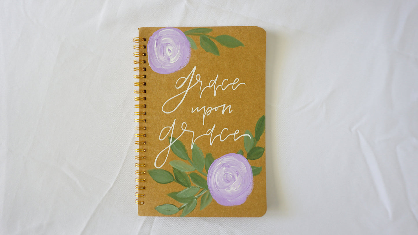 Grace Upon Grace - Spiral Bound, Dotted Pages, Paper Cover, Large Journal