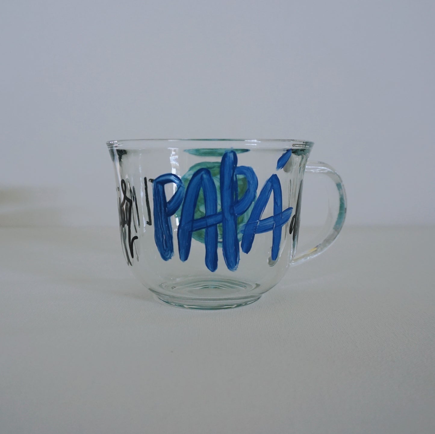 Hand Painted Glass Mug - El Mejor Papá del Mundo