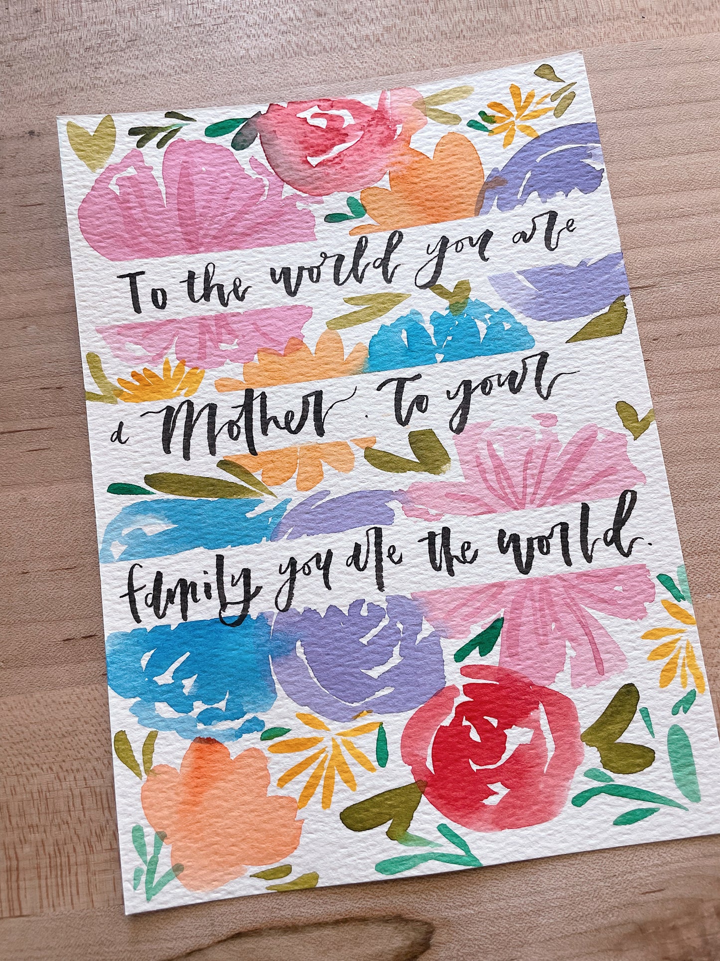 Mom, To your Family you are the World- Postcard