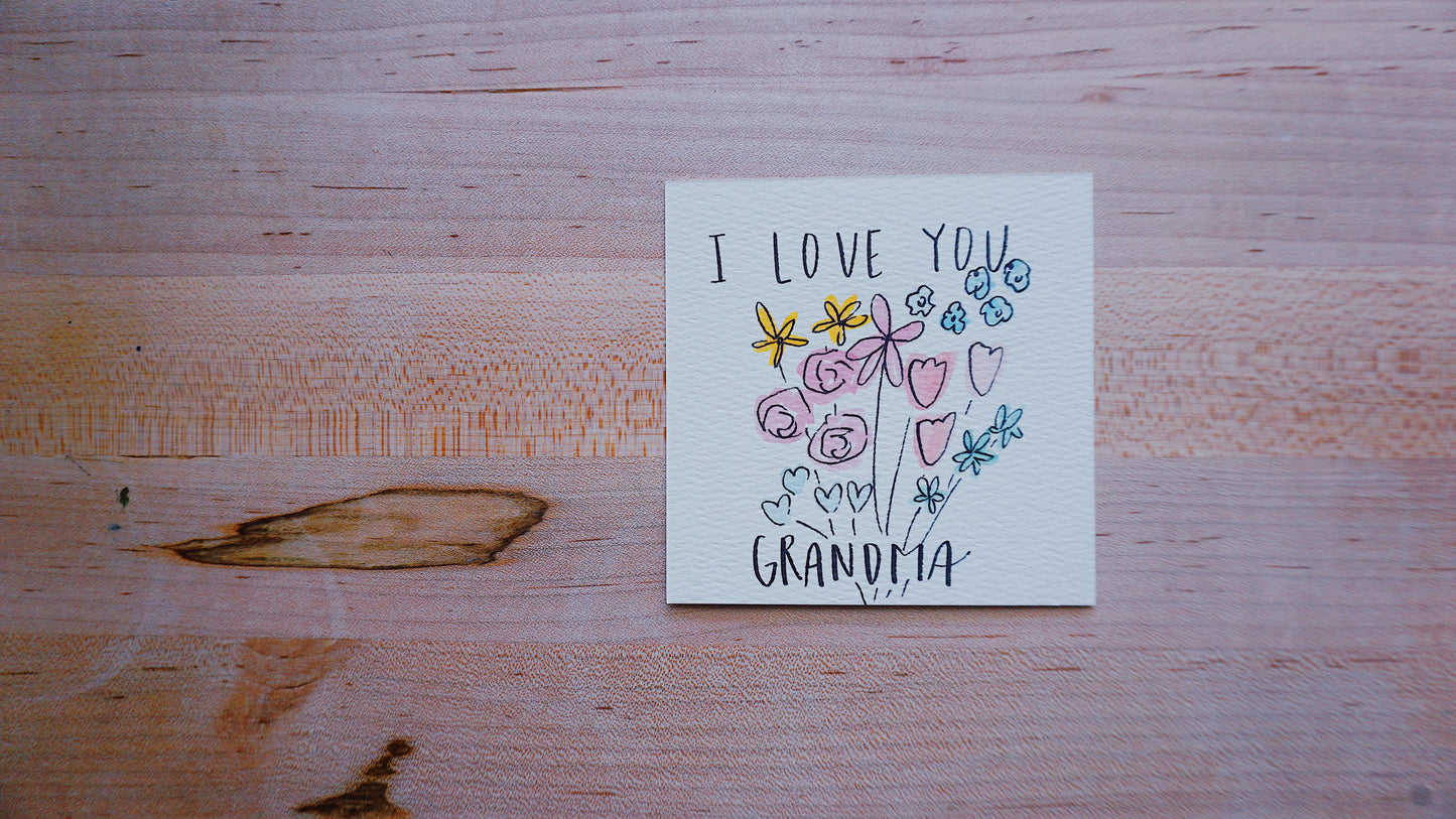 I Love You Grandma - Postcard