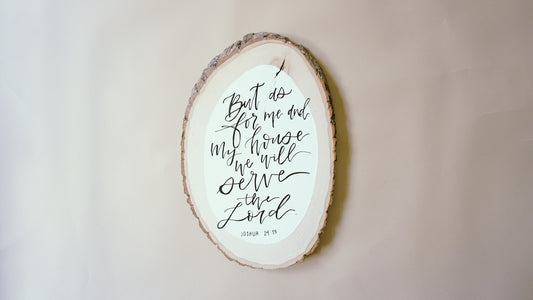 Joshua 24:15 - Basswood Country Round Plaque Wall Decor