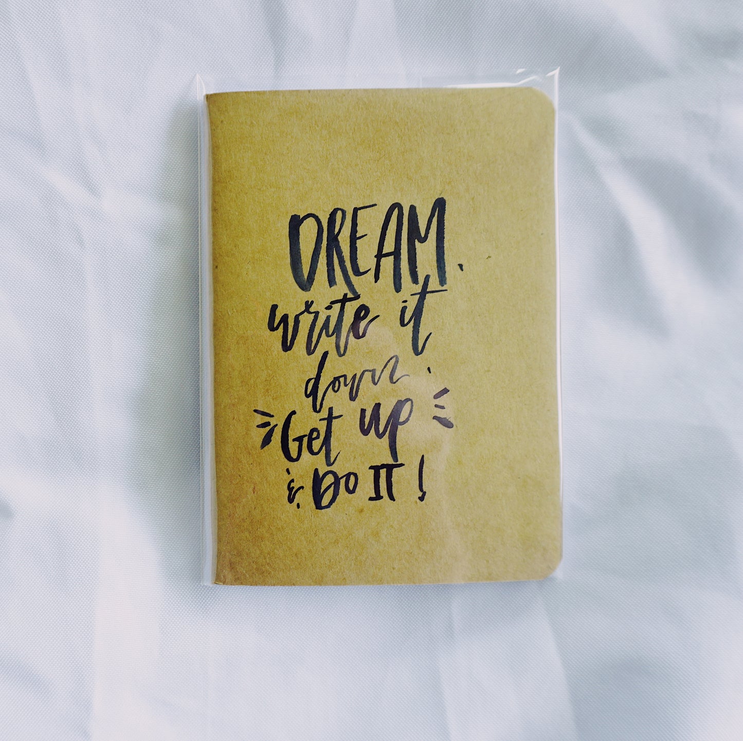 Dream, Write It Down, Get Up and Do It - Saddle Stitch Binding, Ruled Pages, Paper Cover, Small Journal