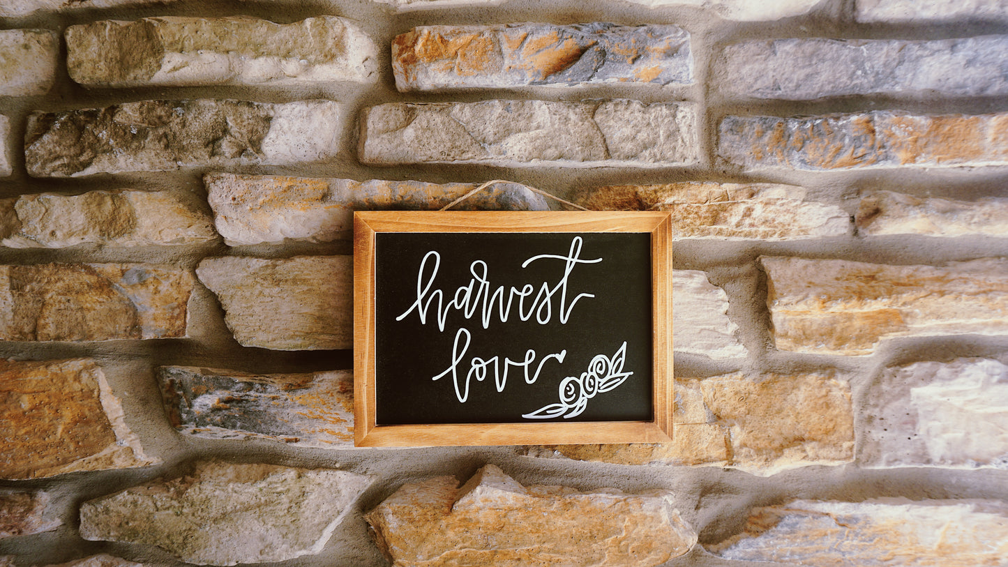 Harvest Love - Hanging Chalkboard Sign