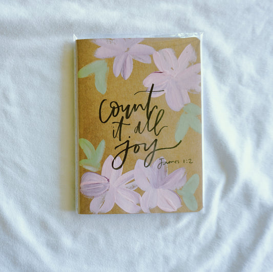 Count It All Joy (James 1:2) - Saddle Stitch Binding, Ruled Pages, Paper Cover, Small Journal