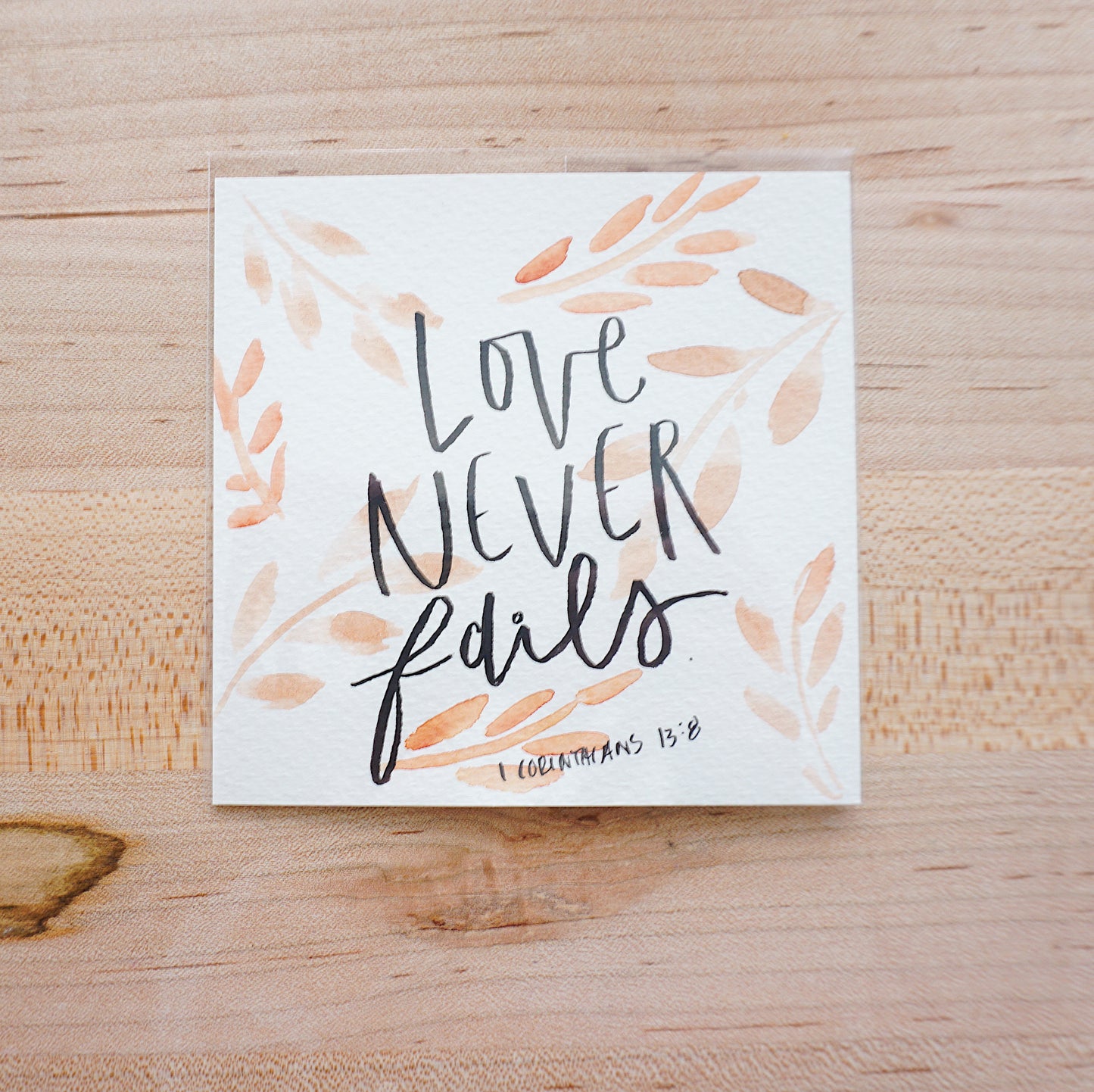 Love Never Fails (1 Corinthians 13:8) - Postcard