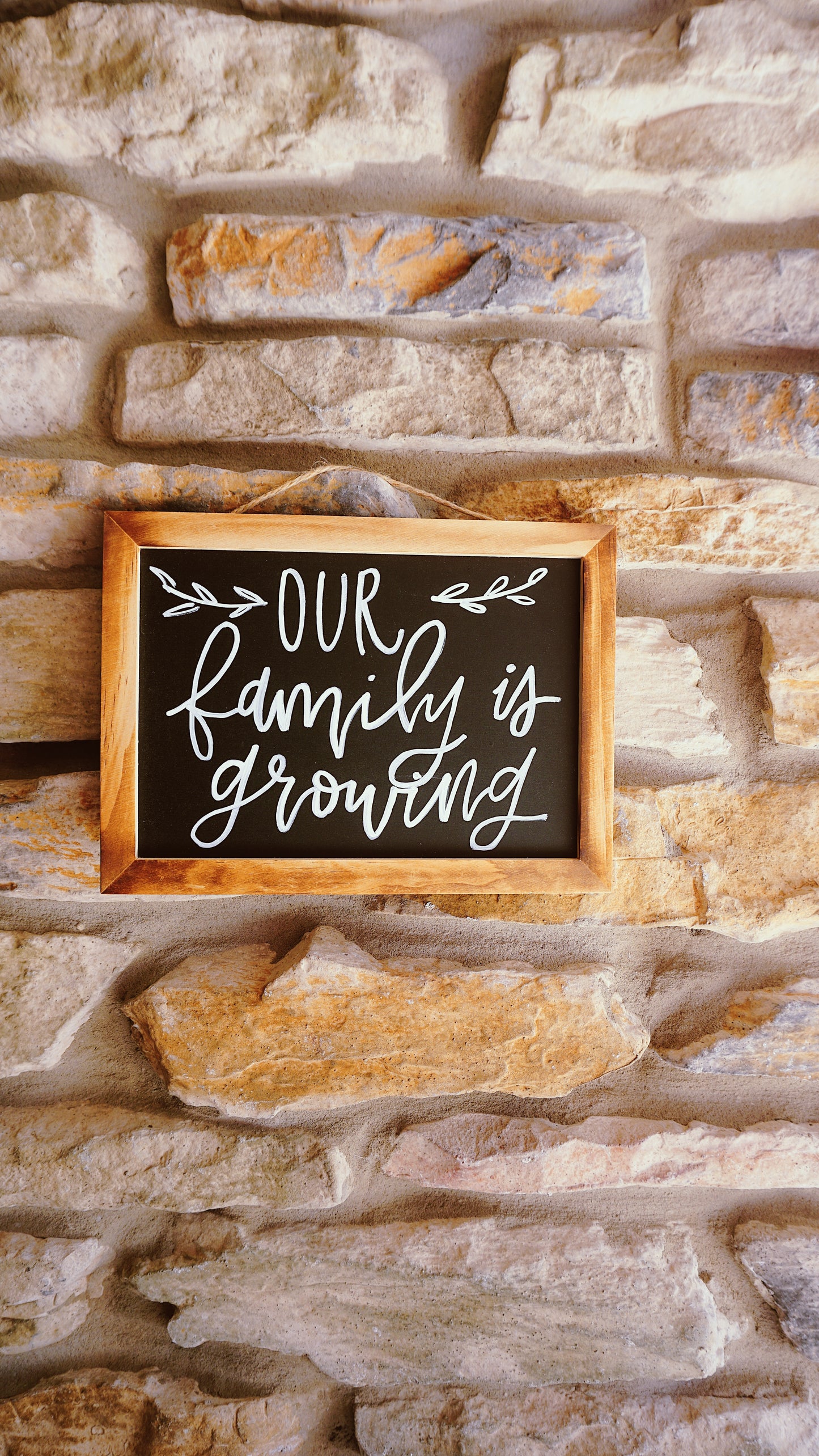 Our Family Is Growing - Hanging Chalkboard Sign