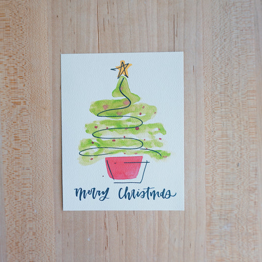 Merry Christmas (Christmas Tree) - Printed Postcard