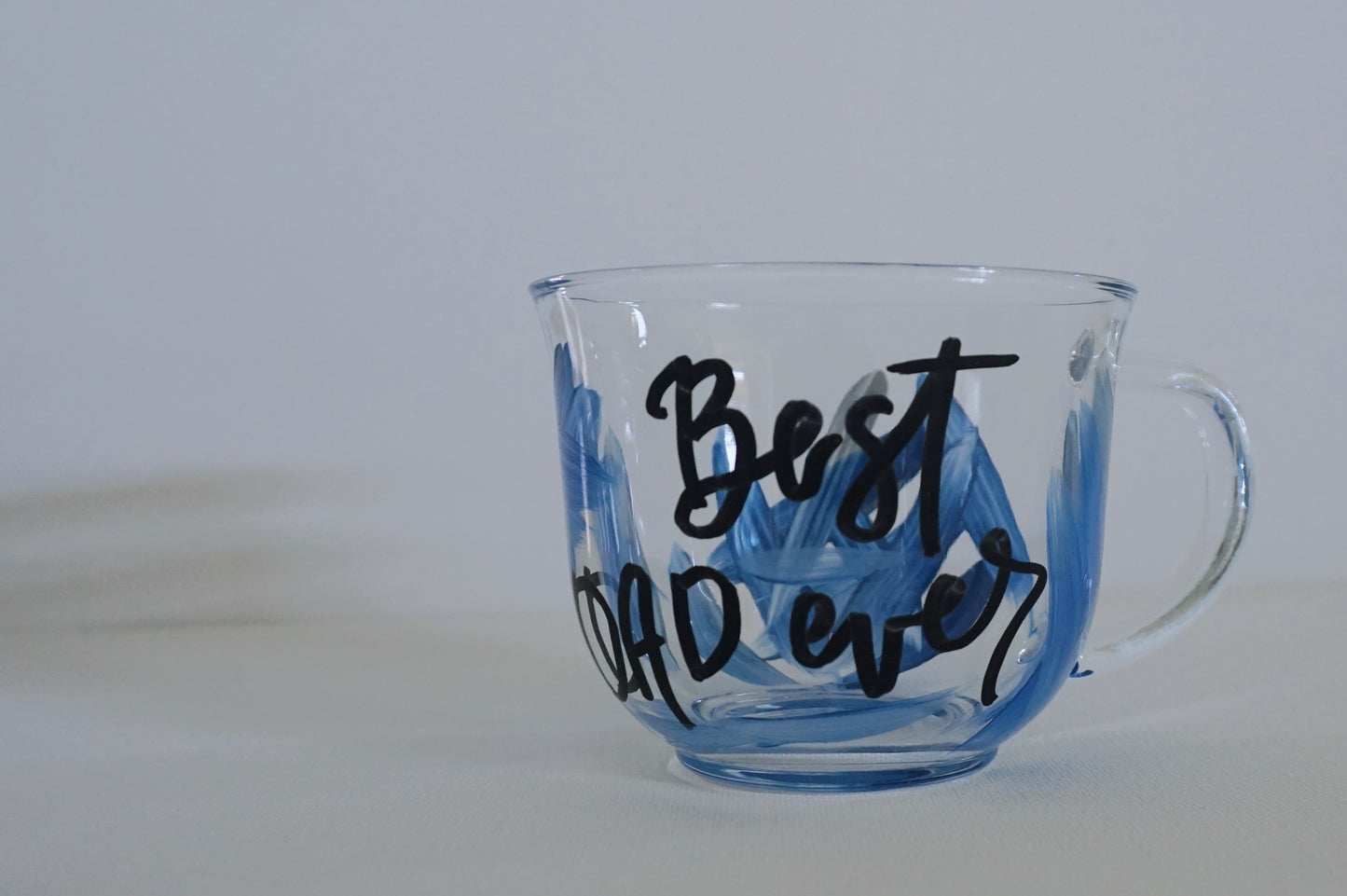 Hand Painted Glass Mug - Best Dad Ever